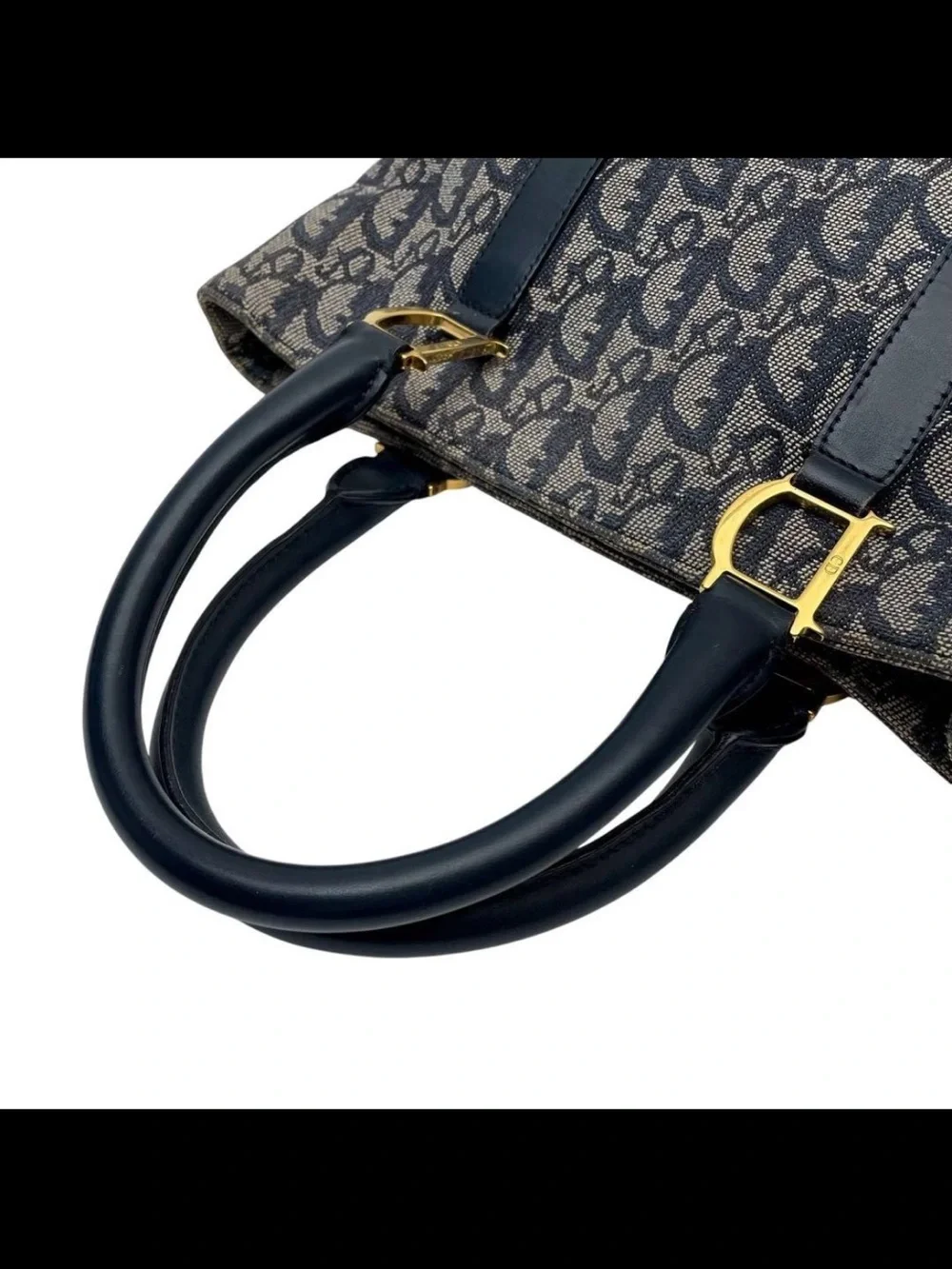 Dior Navy and Beige Monogram Tote